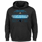 Men's Carolina Panthers Majestic 2015 NFC Conference Champions Supreme Ruler VIII Pullover Hoodie - Black,baseball caps,new era cap wholesale,wholesale hats